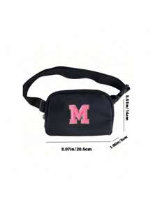 1pc Black Multifunctional Crossbody Chest Bag, Waist Bag, Nylon Waterproof Chest Bag, Men'S And Women'S Crossbody Bag, Outdoor Sports Running Waist Bag, With Adjustable Shoulder Straps, Small Waist Bag, Suitable For Exercise, Running, Hiking