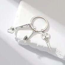 1入創意合金扳手斧剪刀鑰匙扣，修理工鑰匙圈，機械師禮物，父親節禮物 - 銀色 - 查看 5