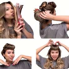 4pcs/Set Extra Large No-Heat Curling Wand, Can Create Overnight Curls, XL Satin Flexible Curling Wand, No Heat Needed To Create Curls, Overnight Blow Dry Curling Wand, Can Wear To Sleep Without Heat, Suitable For Short Hair Thick Curling Wand, Hair Styling Tool And Accessory For Barber Salon Beauty Travel Essential Hair Products,Hair Cares,Hair Accessories - Multicolor - View 5