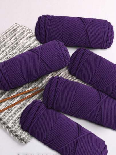 1pc/3pcs 100g Handwoven 8-Strand Chunky Yarn For DIY Knitting Adult Scarf, Hat, Sweater, Coat