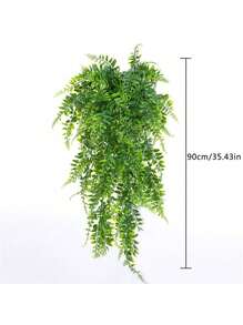 2 Pack Artificial Fake Hanging Ferns Plants Vine Fake Ivy Boston Outdoor UV Resistant Plastic (Green) For Spring Summer Decor