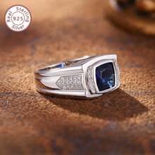 1pc Elegant S925 Sterling Silver Men's Ring, Perfect For Banquet, Party, Festival, Valentine's Day, Proposal, Engagement, Wedding, And New Year Gift, Comes With Delicate Gift Box