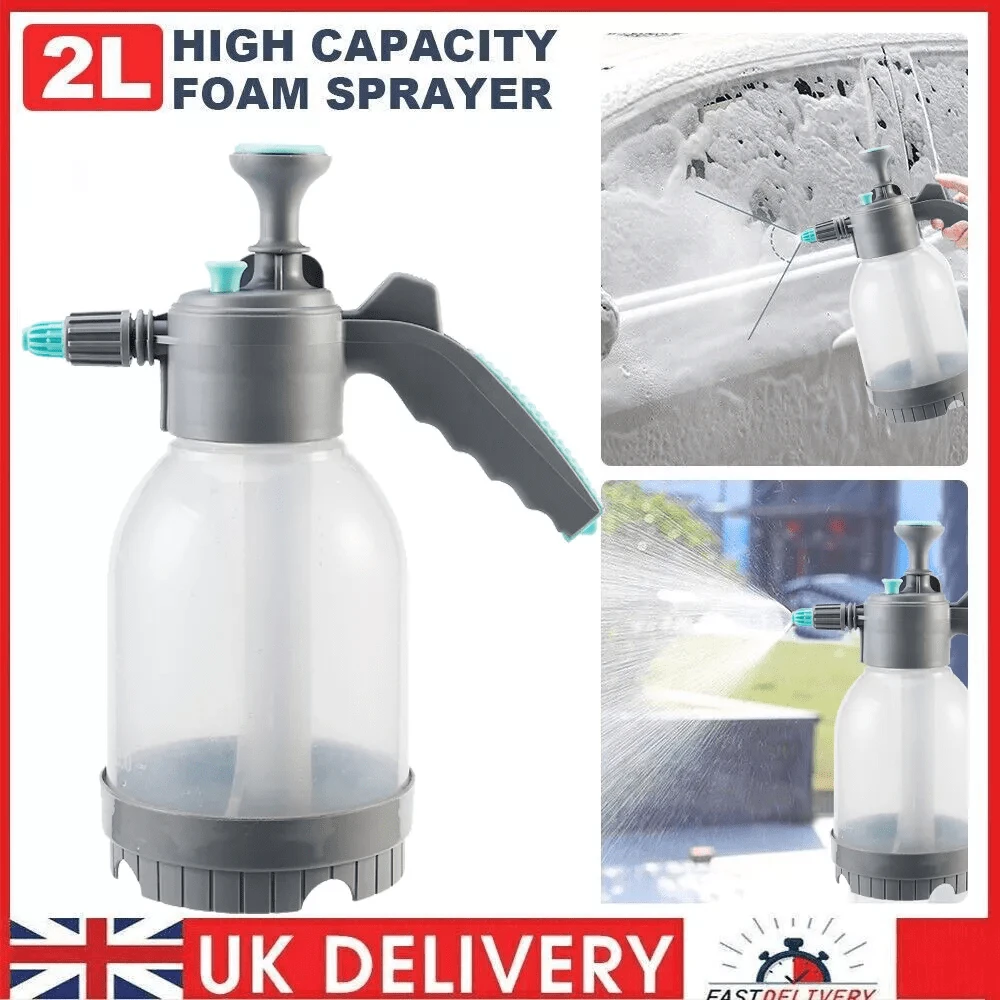 2L Handheld Pump Sprayer Hand Pneumatic Foam Cannon Snow Foam Car Wash Spray UK,Garden Tools, Gardening Tools For Garden - Beige - View 1