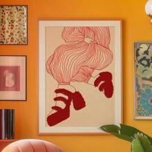 Red Line Art Poster, 70s Wall Print, Red Wall Art, Woman Poster, Shoes Poster, Wall Art, Retro Print, Wall Art,No Frame Gifts Birthday Graduation