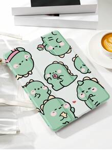 1pc Cute Dinosaur Pattern Tablet Case, Shockproof, With Pen Slot, Sleep/Wake Function Supported, Compatible With Samsung, Huawei, Xiaomi And IPad