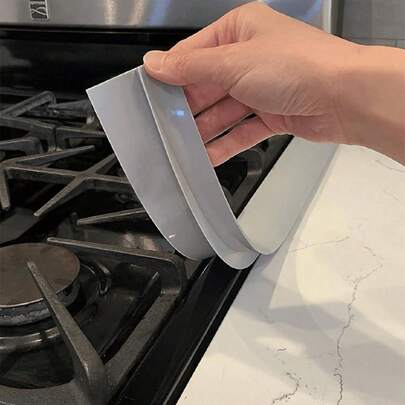 1pc Kitchen Anti Fouling Sealing Strip, Silicone High Temperature Resistant Kitchen Gap Strip, Oil Resistant And Dirty Gas Stove Gap Soft Sealing