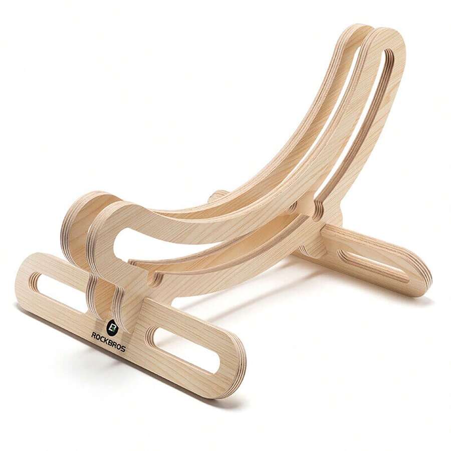 ROCKBROS Bike Stand Indoor Bike Stand Floor Bicycle Rack Wooden Display Stand Bike Storage Rack Wheel Display Stand Bike Stop Suitable For 700C Road Bike 23C-30C - Wood color - View 1