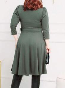 Plus Size Dresses - màu xanh lá - Xem 2