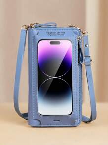 Cartera para teléfono celular a través de pantalla táctil para mujer fashion con diseño anti-robo  y acceso rápido. Hecho duradero con ventana transparente. Mini bolso de hombro multifuncional con volantes para mujer a la moda, bolsa de teléfono celular a través de la pantalla táctil con diseño antirrobo para cruzar el Body. - Multicolor - Ver 7