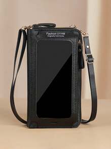 Cartera para teléfono celular a través de pantalla táctil para mujer fashion con diseño anti-robo  y acceso rápido. Hecho duradero con ventana transparente. Mini bolso de hombro multifuncional con volantes para mujer a la moda, bolsa de teléfono celular a través de la pantalla táctil con diseño antirrobo para cruzar el Body. - Multicolor - Ver 3