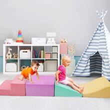 Foam Climbing Blocks For Toddlers And Preschoolers, Soft Climbing Indoor Set, Active Play Set For Climbing, Crawling, And Sliding, 6PCS, Indoor Climbing Mat For Kids, Indoor Building Blocks And Games For Children