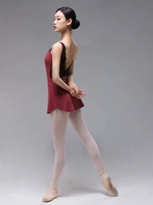 DonsGirl 1pc Women's Butt-Lifting Arc-Hem Ballet Skirt - 酒紅色 - 查看 7