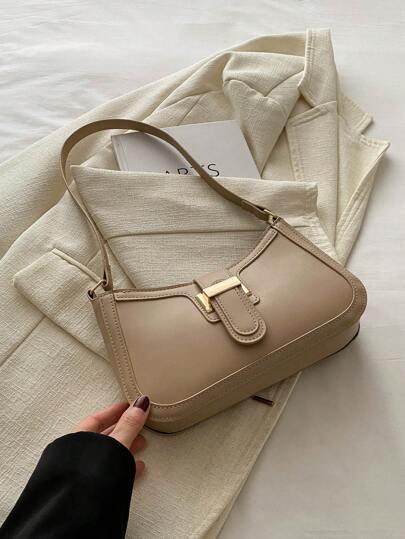 Elegant Crescent-Shaped Underarm Shoulder Bag For Women, Chic Casual Fashion, Solid Color Underarm Bag