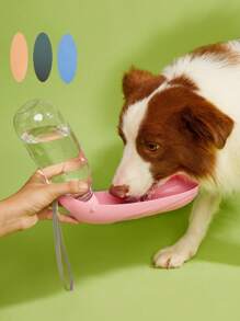 1pc Foldable Pet Travel Water Bowl, Suitable For Cats And Dogs, Portable And Convenient (Reinforced Ribs And Main Body Walls May Have Slight Concave Impressions) - Blue - View 1