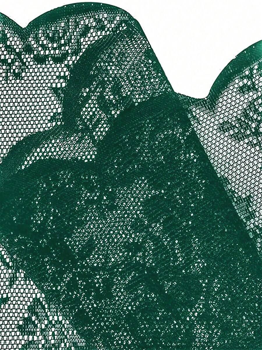 1pc Wave Lace Sheer Curtain For Living Room, Balcony, Bathroom