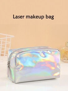 1 pièce/2 pièces/4 pièces Sac à maquillage holographique, trousse de toilette, pochette de rangement cosmétique, organiseur de maquillage de voyage portable, sac à outils de maquillage, porte-monnaie, organiseur de toilette de voyage, cadeaux essentiels, accessoires zippés