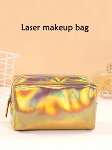 1 pièce/2 pièces/4 pièces Sac à maquillage holographique, trousse de toilette, pochette de rangement cosmétique, organiseur de maquillage de voyage portable, sac à outils de maquillage, porte-monnaie, organiseur de toilette de voyage, cadeaux essentiels, accessoires zippés