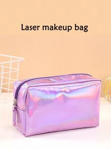 1 pièce/2 pièces/4 pièces Sac à maquillage holographique, trousse de toilette, pochette de rangement cosmétique, organiseur de maquillage de voyage portable, sac à outils de maquillage, porte-monnaie, organiseur de toilette de voyage, cadeaux essentiels, accessoires zippés