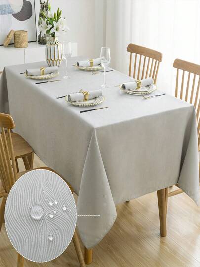 1 Stück wasserabweisende, spritzwasserbeständige, knitterfreie Tischdecke mit Wellenmuster, klassische Jacquard-Polyester-Tischdecke in verschiedenen Größen, geeignet für Esstische, Couchtische, Küchentische oder andere Heimdekoration, Geburtstagsfeiern, Hochzeiten, Brunch, Buffets, Catering, Patio-Tische