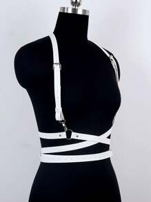 1PC Wit Punk Body Harnas Leren Lingerie Bondage Sexy Ondergoed Harnas Korset Kousen Kousenbanden Zwaard Riem Geschikt Voor Dagelijks Gebruik