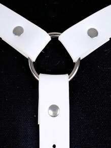1PC Wit Punk Body Harnas Leren Lingerie Bondage Sexy Ondergoed Harnas Korset Kousen Kousenbanden Zwaard Riem Geschikt Voor Dagelijks Gebruik