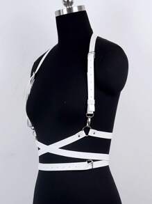 1PC Wit Punk Body Harnas Leren Lingerie Bondage Sexy Ondergoed Harnas Korset Kousen Kousenbanden Zwaard Riem Geschikt Voor Dagelijks Gebruik