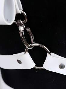 1PC Wit Punk Body Harnas Leren Lingerie Bondage Sexy Ondergoed Harnas Korset Kousen Kousenbanden Zwaard Riem Geschikt Voor Dagelijks Gebruik