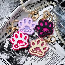 Móc khóa chân mèo tên acrylic tùy chỉnh, quà tặng sinh nhật lưu niệm cá nhân, mùa tốt nghiệp, nhu cầu du lịch và lễ hội, vòng chìa khóa bền - Nhiều màu - Xem 2