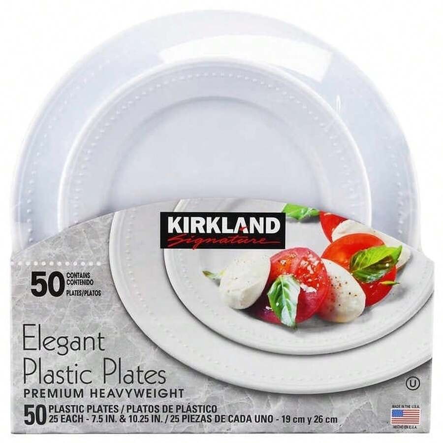 Kirkland Signature Elegant Plastic Plates 50 Count SHEIN USA