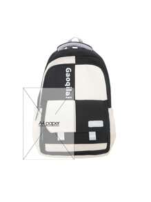 1 件回到学校大容量书包带笔记本电脑隔层时尚个性化多功能多用途背包钱包颜色对比 & 剪裁和缝纫 & 带字母印花防水优质尼龙学校背包带可调节肩带和多个口袋书包轻便便携式双拉链包休闲旅行背包非常适合毕业生户外旅行 & 初中 & 高中 & 大学生通勤书包大容量学校用品