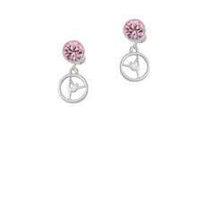 Delight Jewelry Silhouette Gymnast Disc - Raised Leg Split Crystal Clip On Earrings - pha lê màu hồng - Xem 2