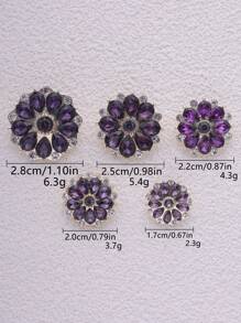 件/套 20 毫米圓形花朵水鑽玻璃紐扣，適用於 Diy 珠寶製作、服裝裝飾 - 彩色 - 查看 37