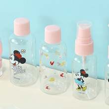 Miniso Mickey Series 7 Pieces Leak Proof Portable Toiletry Containers Set, Travel Bottles Kit - Pink - View 3