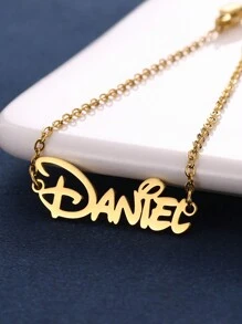 女士個性化不鏽鋼訂製名字手鏈，時尚個人珠寶，最佳禮物