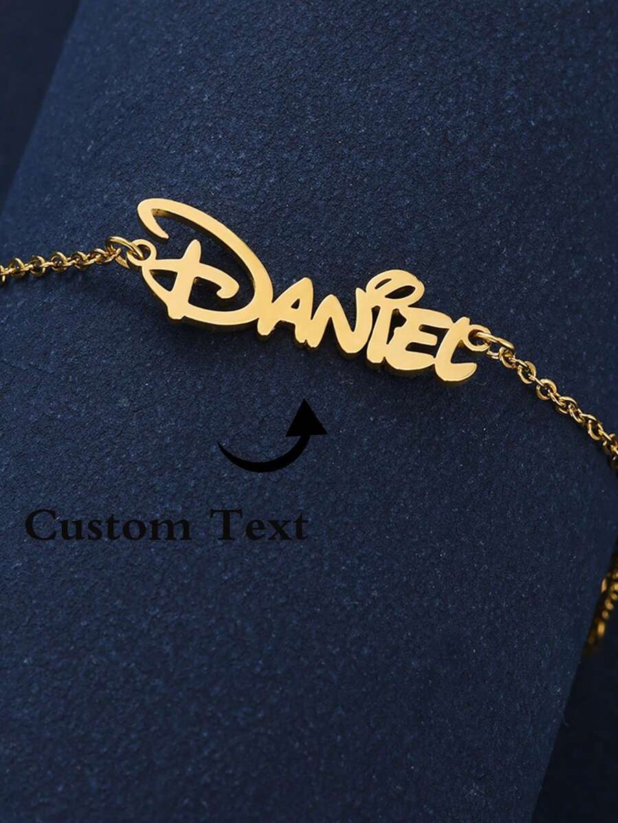 女士個性化不鏽鋼訂製名字手鏈，時尚個人珠寶，最佳禮物