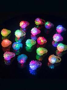 5/10 件发光环 LED 发光环派对礼品玩具闪光 LED 灯夜光婚礼万圣节圣诞节音乐会俱乐部派对用品（注：随机混合）秋季、圣诞节 - 彩色 - 查看 6