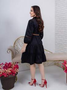 Women Midi Dresses - Black - View 2