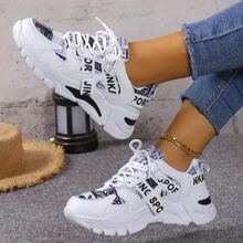 Women's Thick-Soled Fashionable Casual Running Shoes, Comfortable, Lightweight Outdoor Sports Shoes