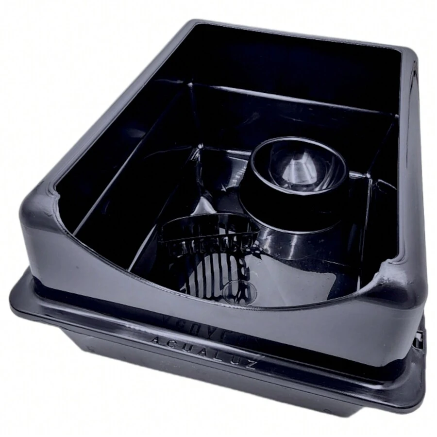 Arenero Grande Para Gato Con Extensión + Palita Y Tazón - Negro - Ver 1