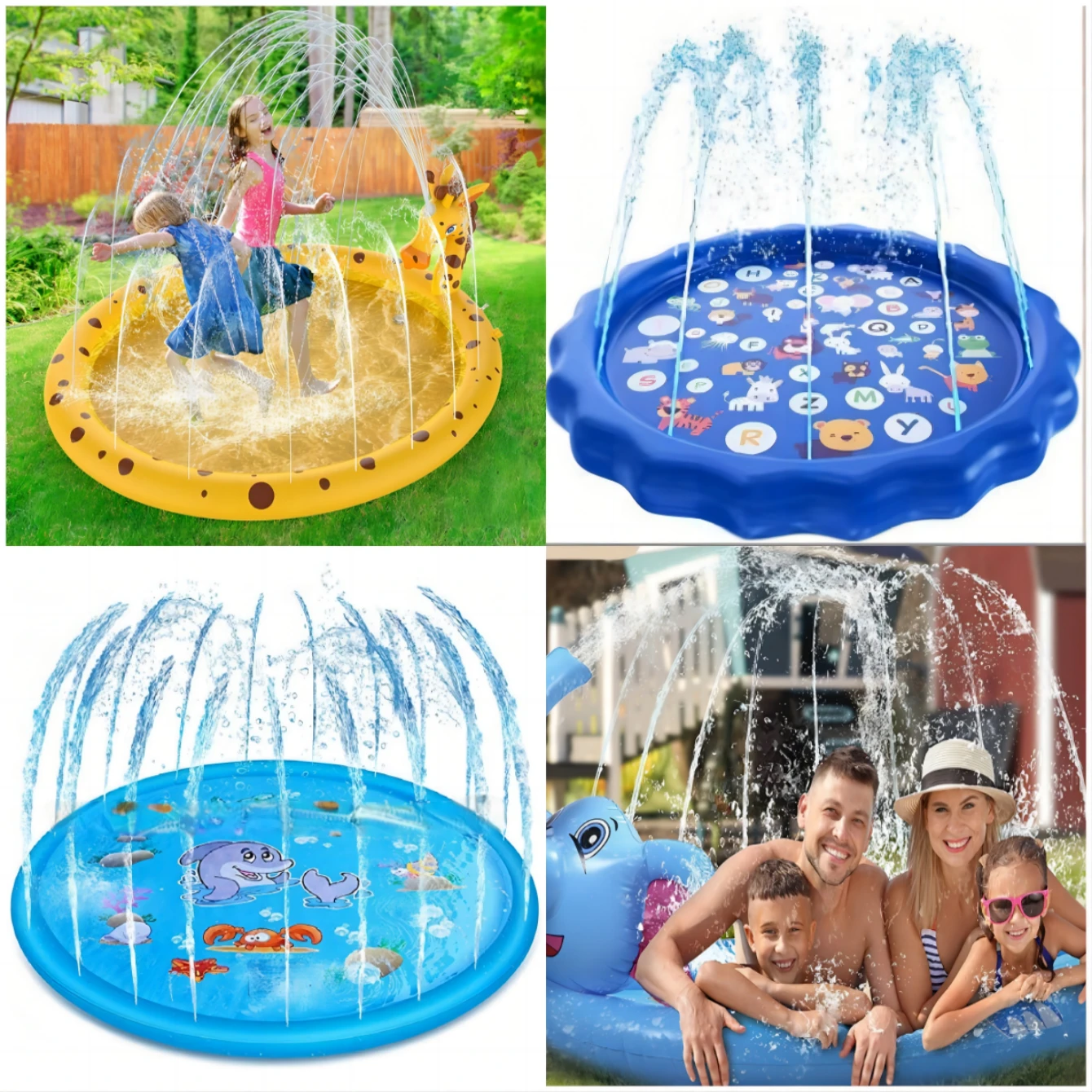 Shein Inflatable Pools Piscina inflable con diseño de dibujos animados para el hogar para ...