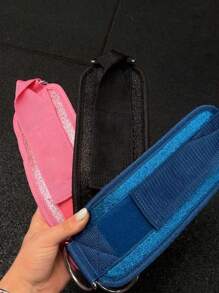 1 pieza Correas de tobillo de patada de máquina de cable para accesorio de puño de entrenamiento de glúteo de gimnasio en casa con correas de pierna ajustables y acolchado de neopreno - Rosa - Ver 4