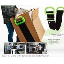 Travel And Moving Helper For Carrying Wood And Heavy Objects With Electric Assistance, Furniture And Paper Box Handling Tool With Binding Straps And Shoulder Rope - Black - View 1