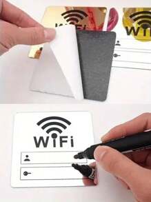 1 Pieza de Señal WiFi Autoadhesiva para Espejo DIY para Restaurante, Oficina, Dormitorio, Guardería, Tienda, Decoración del Hogar, Espejo Acrílico, Pegatina de Decoración de Pared Personalizada