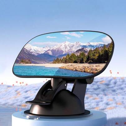 Specchietto retrovisore auto mini rotante a 360°, 2 modalità di installazione a ventosa o molletta, accessori auto, specchio sedile auto, specchio per conversazione, dimensioni ridotte, ampio campo visivo, fissaggio stabile