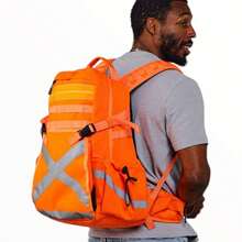 Mochila reflejante de alta visibilidad para uso rudo GJ2073 - Naranja - Ver 4