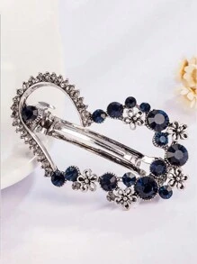 1 pieza Clip de pelo con barra de resorte y incrustaciones de strass con forma de corazón retro para decoración de la parte posterior de la cabeza, Día de San Valentín, artículos escolares, apariencia de fiesta, accesorios para el cabello, accesorios para el cabello para mujeres - Multicolor - Ver 12