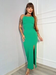 Women Long Dresses - Verde - Ver 3