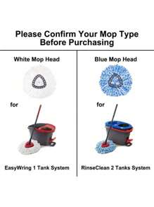 Replacement Mop Head For O-Cedar RinseClean 2-Tank System, Fits 2nd Gen Dual Bucket Spin Mop Parts, Triangle Shaped - Multicolor - View 7