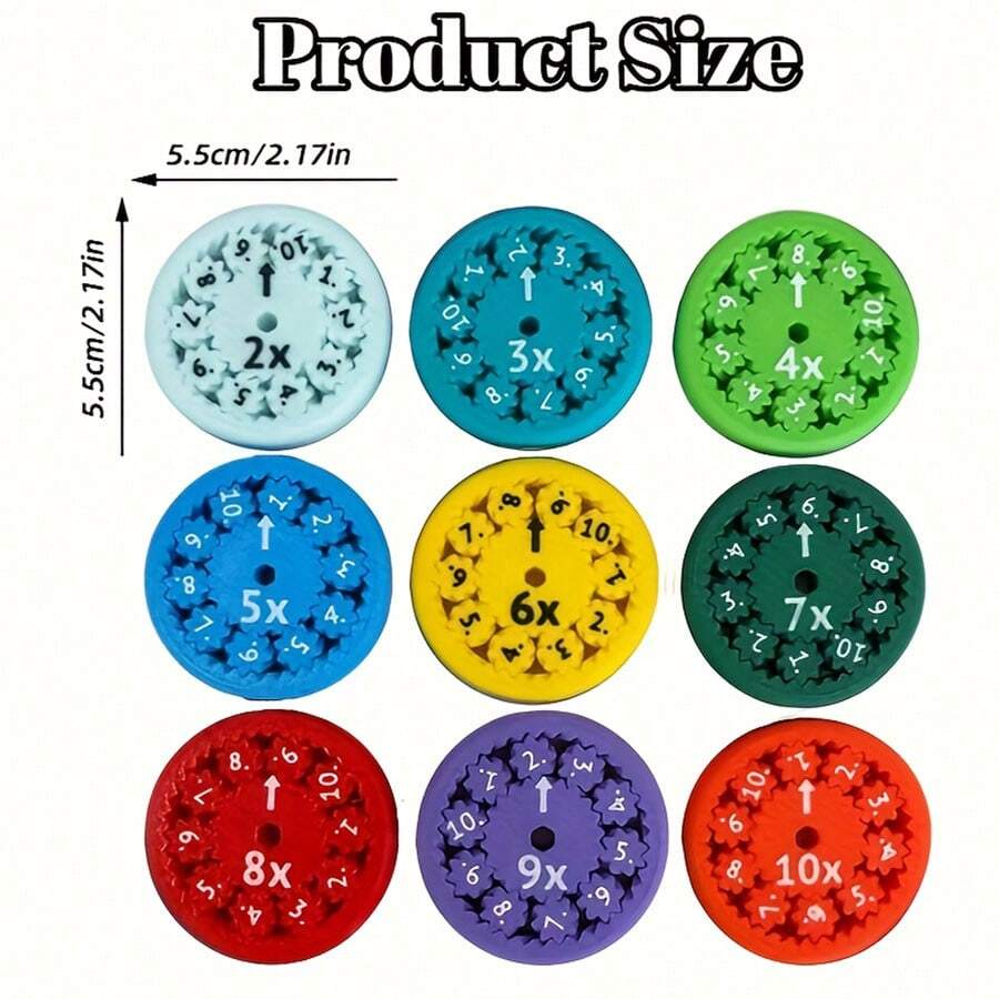9pcs (Random Color)Math Facts Fidget Spinners, Math Fidget Spinners Dice Addition And
