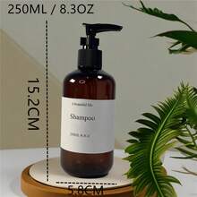2 chai phòng tắm rỗng 8,7oz/250ml đựng dầu gội và sữa tắm, kem dưỡng da, bộ tách kem với chai dầu gội có thể đổ lại 16,7oz, chai dầu xả 500ml có bơm, bộ phân phối sữa tắm & dầu gội và một chai dầu gội rỗng - màu nâu - Xem 5